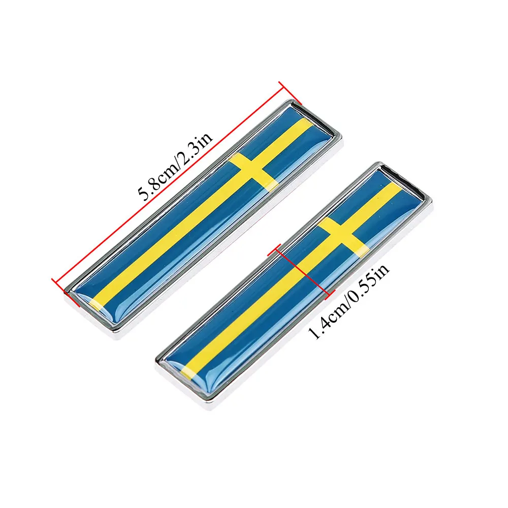 1 пара 3D металлический автомобильный стикер с изображением шведского флага, декоративная наклейка с эмблемой для автомобилей