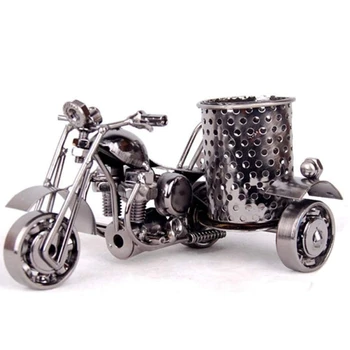 

Upscale Metal Crafts Office Creative Ornaments Fashion Motorcycle Model Pen Holder Office Storage