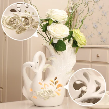 

bedroom decorations table lamps fashion wedding gift swan vase flower arrangement bed lamp ypf081213
