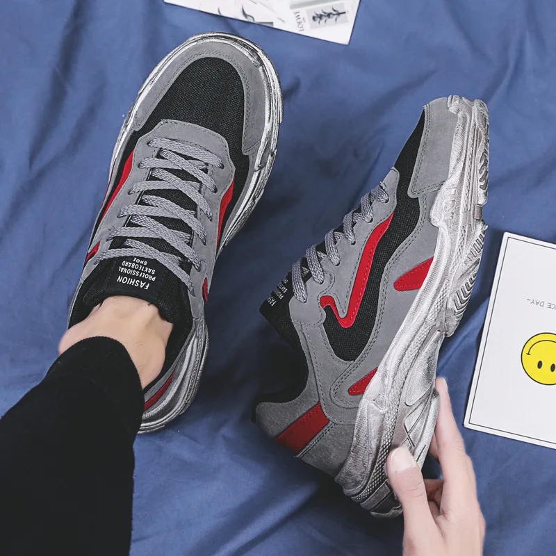 

New Style Retro INS Super Fire MEN'S SHOES Korean-style Trend Sports Casual Running Trendy Shoes Versatile Cool Dad Shoes