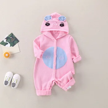 

Baby Rompers Autumn Hooded Long Sleeve Newborn Infant Jumpsuits Pajamas One Pieces Winter Warm Knitted Children Boy Girl Outfits