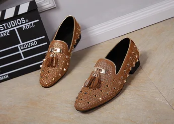 

Man Loafers Cow Leather Steel Toe Leisure British Style Zapatilla Genuine Leather Full Grain Leather Slip-on Rubber Solid GSTN51