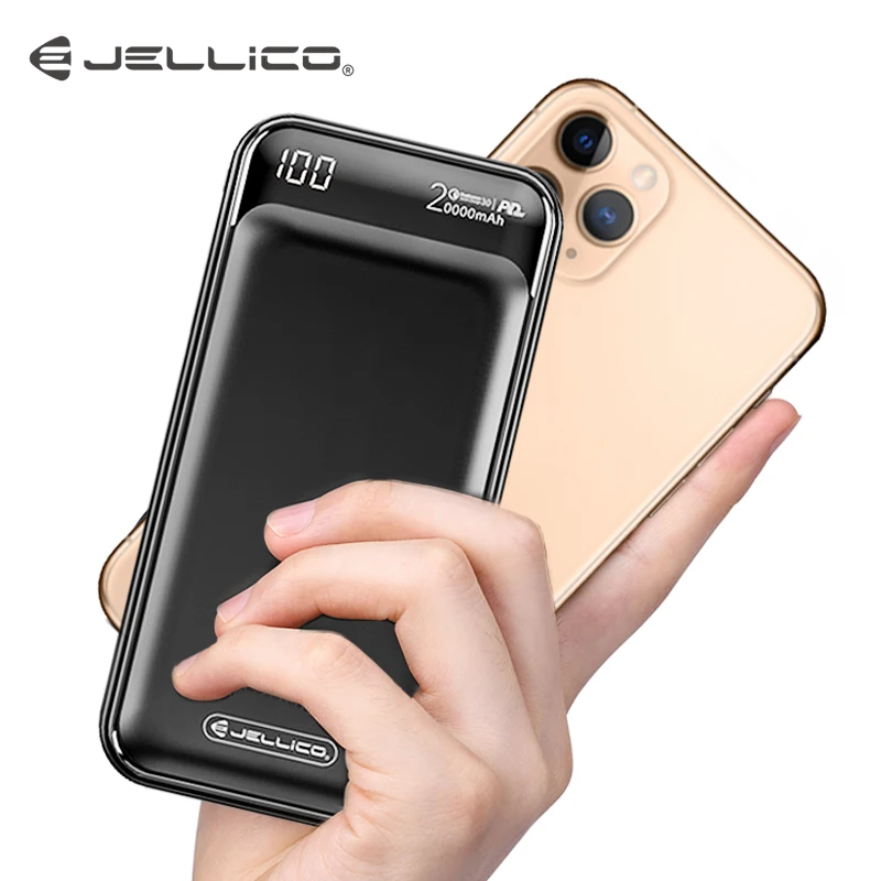 

Jellico Power Bank 20000mAh USB Type C PD Fast Charger Quick Charge QC3.0 PowerBank Portable External Battery For Xiaomi