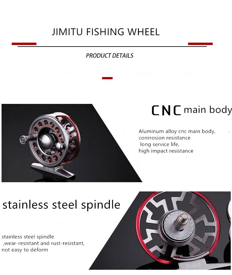 JIMITUFishing On The Fly | катушка для ловли нахлыстом | высококачественный алюминиевый сплав | 3/4, 5/6, 7/8 веса | черный