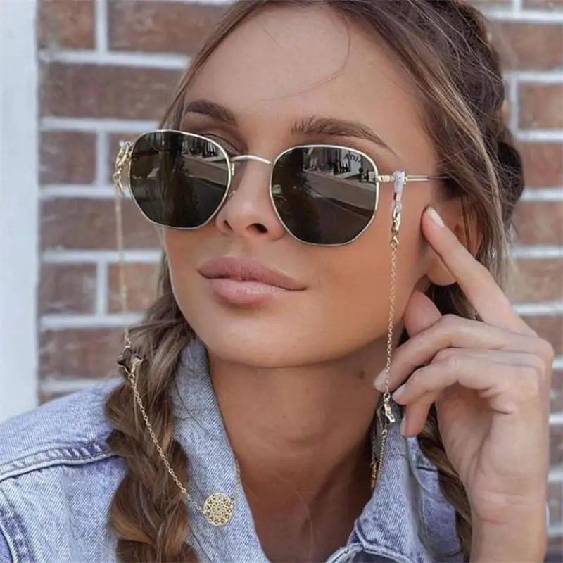 desagradable ex Mediar Gafas de sol hexagonales de lujo para mujer, lentes de sol cuadradas  pequeñas con espejo Azul, de diseñador Retro - AliExpress Accesorios para  la ropa