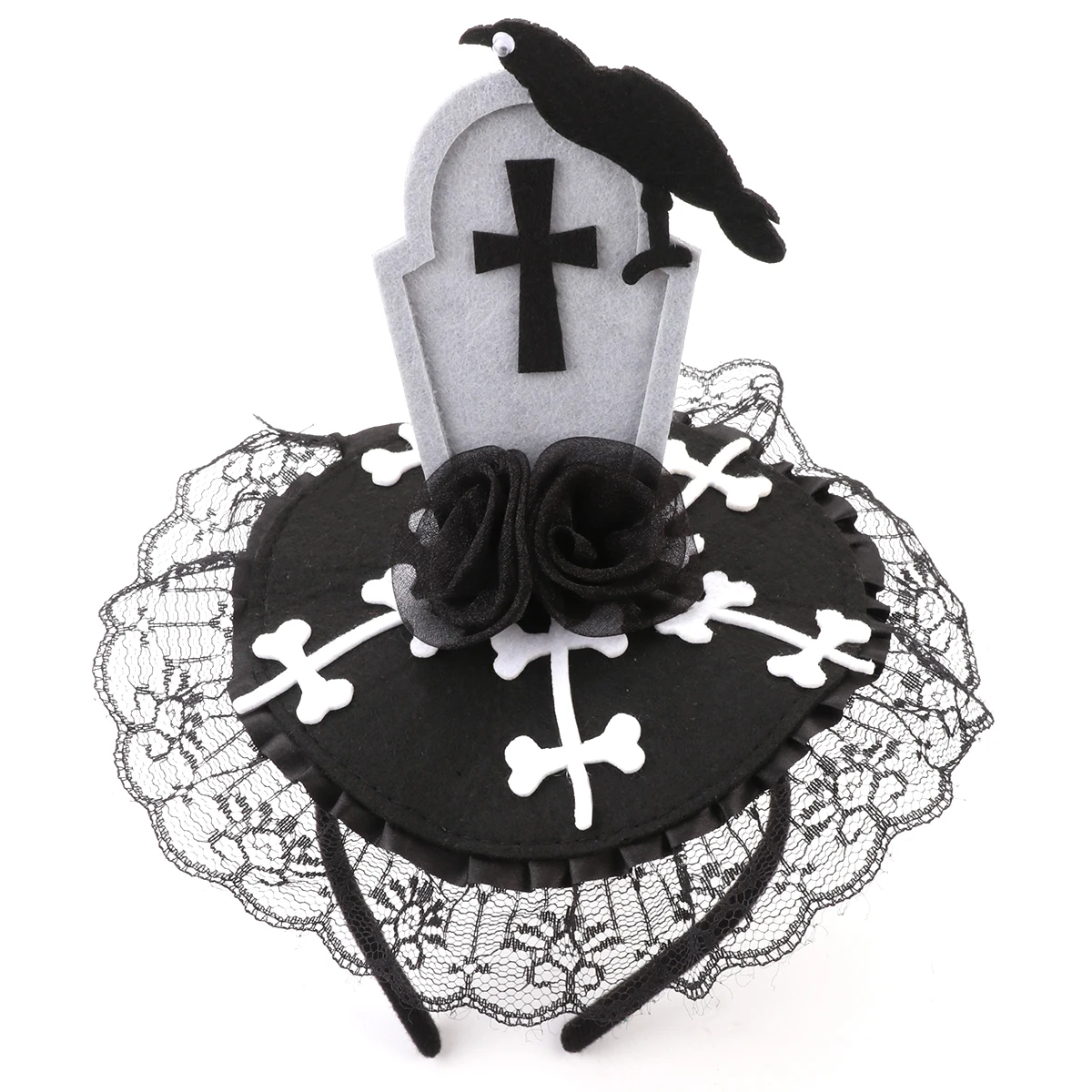 Новинка Crow Cross костюм «скелет» повязка для волос повязка на голову обруч для волос для девочек женские резинки для волос головной убор для хеллоуина подарки - Цвет: 1