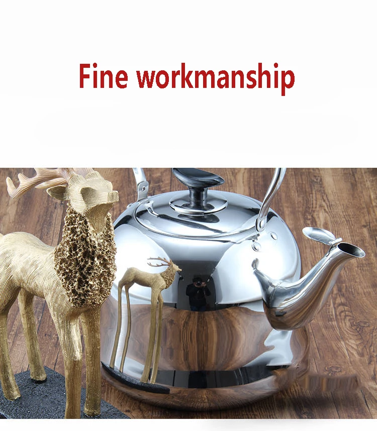 Thick Food Grade Stainless Steel Kettle Gas Gas Whistle Kettle Induction Cooker Large Capacity Kettle Camping Electric Kettle