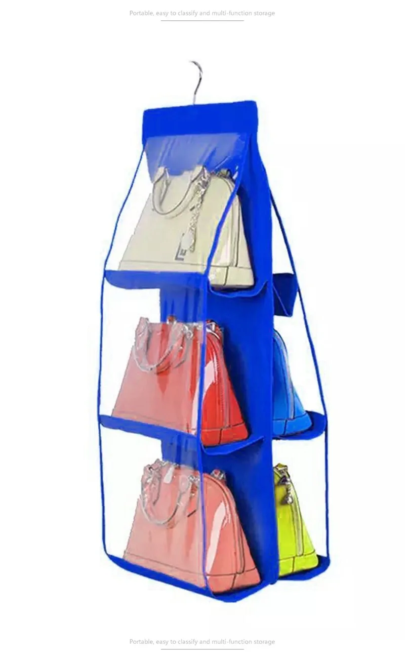 

Two Sides Hanging Handbag Organizer Storage Bag Closet Hanger Handbag Holder Organiser Cabinet Small Things Hanging Storage Bags