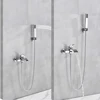 Golden Bathtub Faucet Brass Wall Mounted Waterfall Tub Spout Bathroom Shower Faucets Crane With Handshower Cold Hot Mixer Taps 3