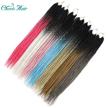 Вязанные косички, 24 дюйма, Омбре, Сенегальские, скрученные волосы, синтетические косички, волосы, серый, блонд, розовый, коричневый, вязанные, скрученные волосы