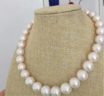 

Fashion jewelry Free Shipping noble jewelr 12-14mm Freshwater natural round white pearl necklace