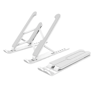 

Travel Portable Laptop Stand Support Base Ergonomic Adjustable Foldable For Desk Aluminium Alloy Home Office Hollowed Out