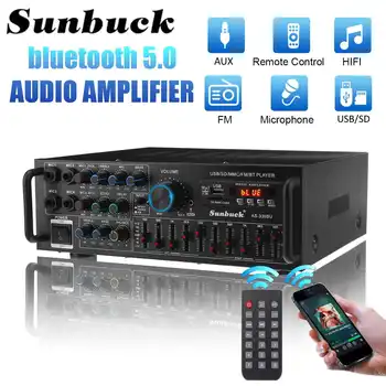 SUNBUCK 3000W bluetooth Stereo Amplifier Surround Sound USB SD AMP FM DVD AUX LCD Display Home Cinema Karaoke Remote Control 1