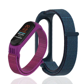 

Velcro nylon strap for xiaomi mi band 4 bracelet NFC smart Watch replacement mi band 3 colorful strap anti-lost wristband