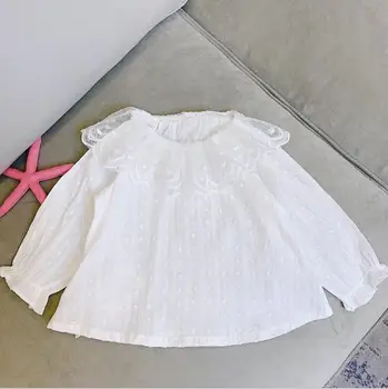 

2020 New Girls Lace Shirt Full Sleeve Spring Cotton Fashion Girls Blouse 0-5t PY363