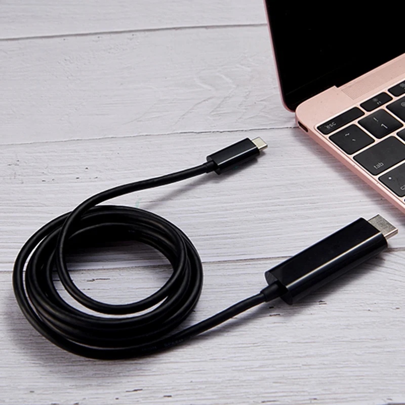 Ams-usb-C type C Usb 3,1-Hdmi 4K 2K Hdtv кабель для Mac портативный плоский кабель шнур черный