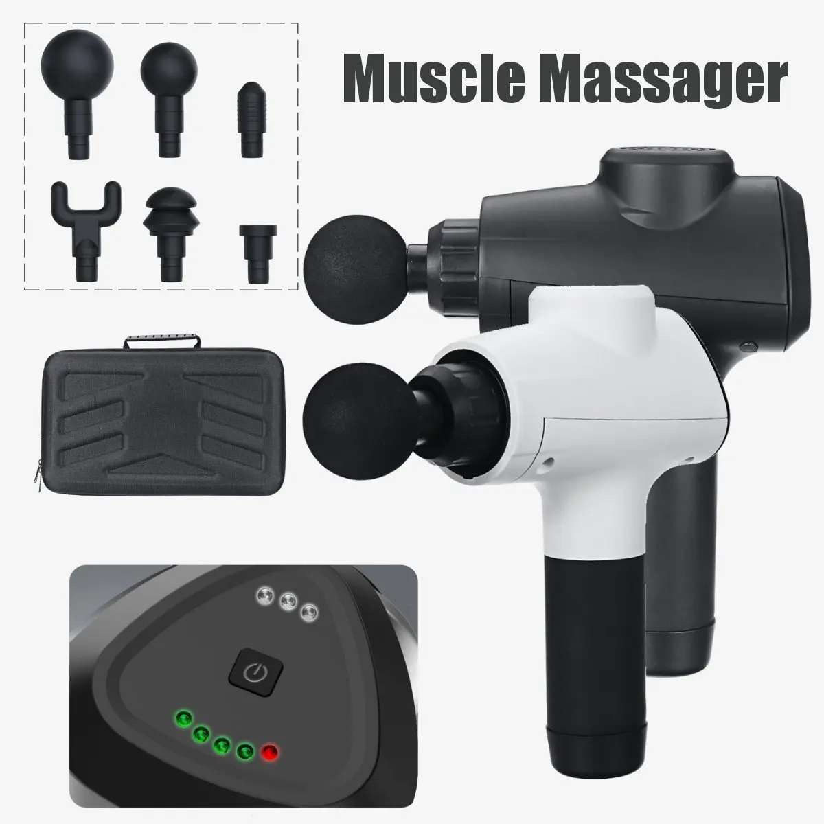 

Adjustable Handheld Tissue Muscle Massage Guns Vibrating Percussive Therapy Body Relaxation Muscle Massager Pain Relief 220-240V