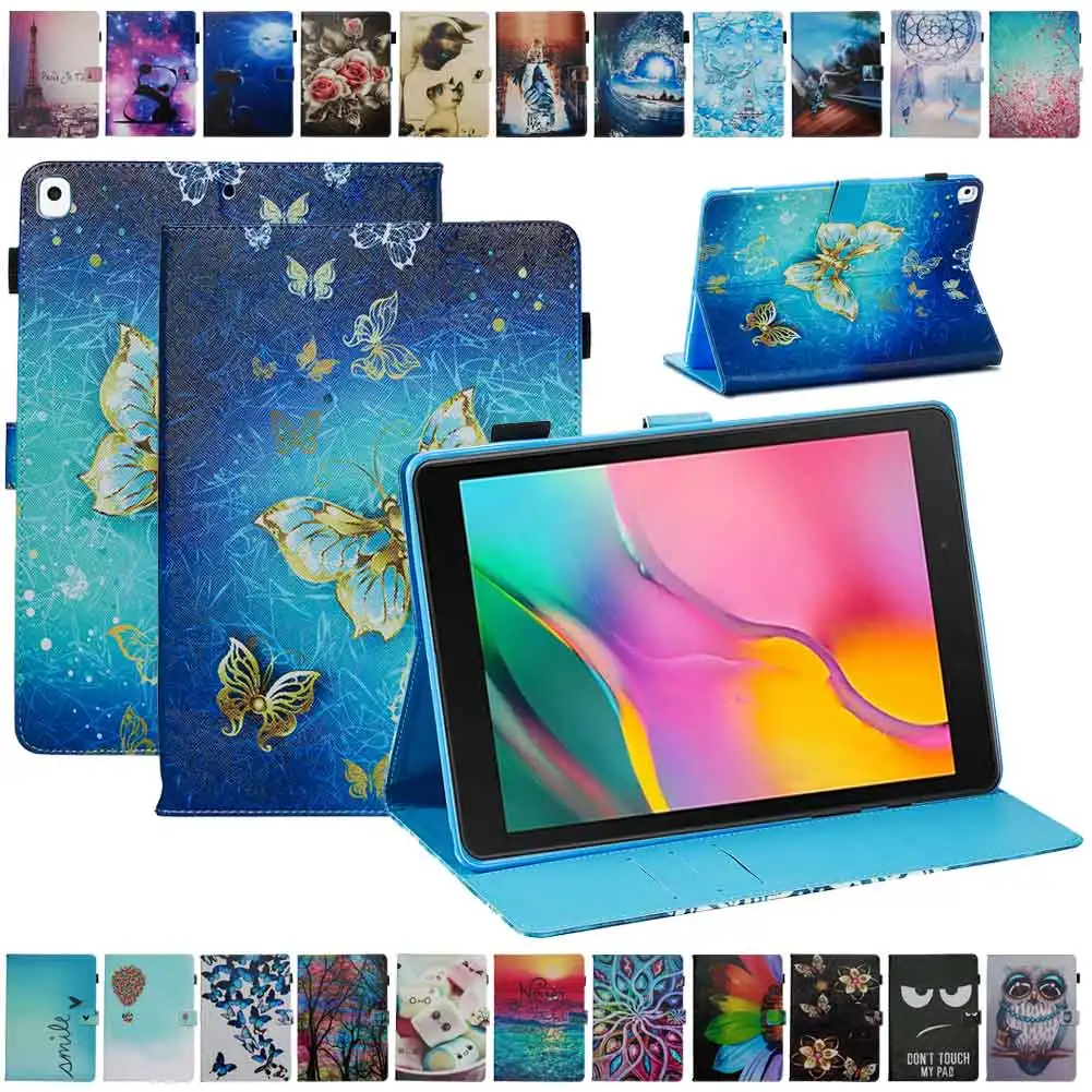 Кожаный флип-чехол с принтом для iPad 10,2 дюймов чехол тонкий противоударный чехол с функцией автоматического сна смарт-чехол для iPad 10,2''