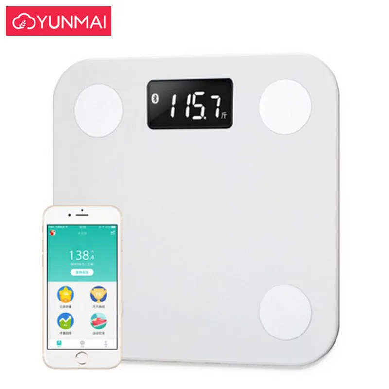 

Hot Smart Yunmai m1501 Mini Mi Scale Bathroom Body Fat Scale Bluetooth Human Weight bmi Scales Floor Weighing Balance Connect