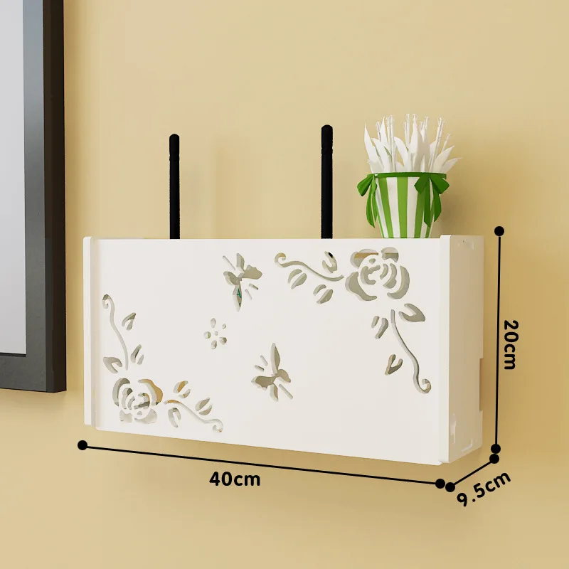 Wireless Wifi Router Box PVC Wall Mounted Shelf Plug Board Bracket Storage Box EUROPE Style storage Boxes Bins for Living Room 