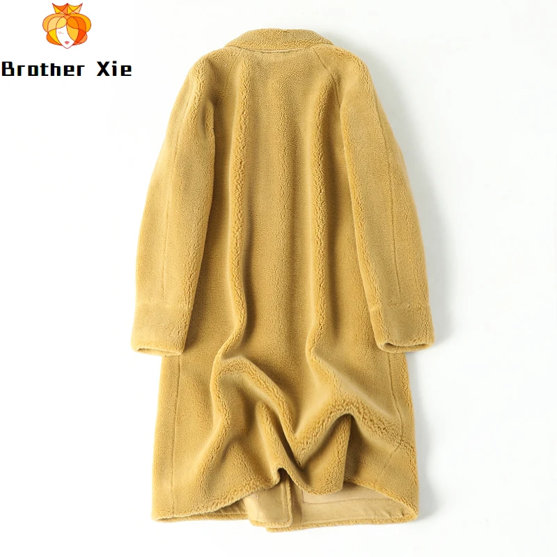 

2020 New Granular Velvet Overcoat Female Long Fur Square Collar Loose Elegante Winter Wool Coat Women Abrigo Mujer Solid