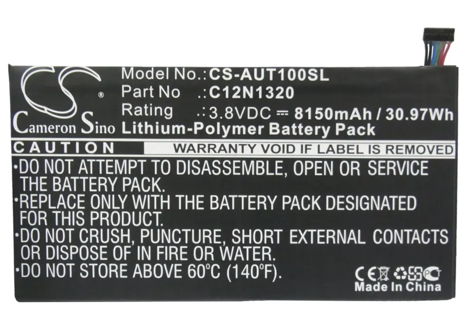 Cameronsino Batteria Di Ricambio Per ASUS Transformer Book T100, T100TA, T100T – Sostituisce C12N1320 – Li-Polymer 3.8V 8150mAh