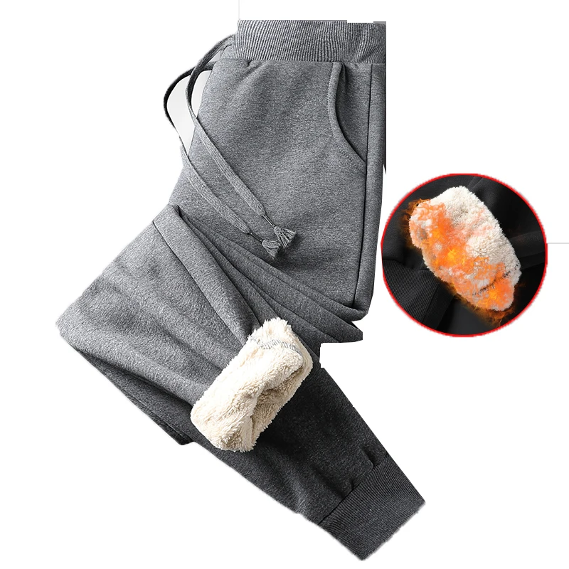 

2019 Winter Men Fleece Sweatpants Mens Streetwear Pants Casual Fashion Jogger Man Fitness Drawstring Hip Hop Warm Trousers M-5XL