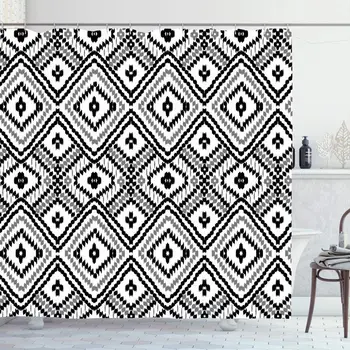 

Shower Curtain Set with Hooks 72x72 Inches Summer Ogee Indian Wedding Texture Ikat Colorful Pattern Fall Zig Aztec Abstract