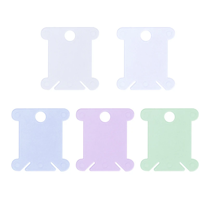 

MIUSIE 120pcs Embroidery Floss Craft Thread Bobbin Cross Stitch Storage Holder Plastic Sewing Thread Board Card Craft Kit