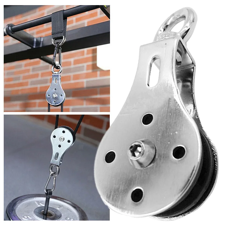 FINE MEN WYX-QILUN Pulley Block Stainless Steel Bearing Lifting Pulley Crown Crane Pulley Block Hanging Wire Towing Wheel Lifting Wire Rope Cable