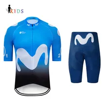 Movistar Boys Cycling Jersey Kids Team Children Cycling Kits Outdoor Bicycle Uniforme Cycling Clothing Suits Ropa De Ciclismo