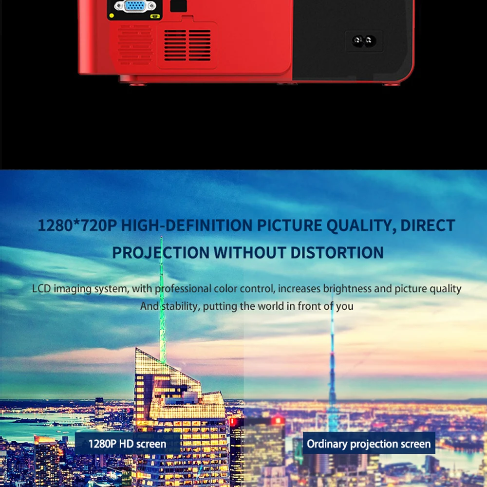 VCHIP ST6 Mini Projector For Home Theater Supports 1080P WiFi TV LED HDMI USB Portable Media Player Smart Phone Beamer With Gift hd projector