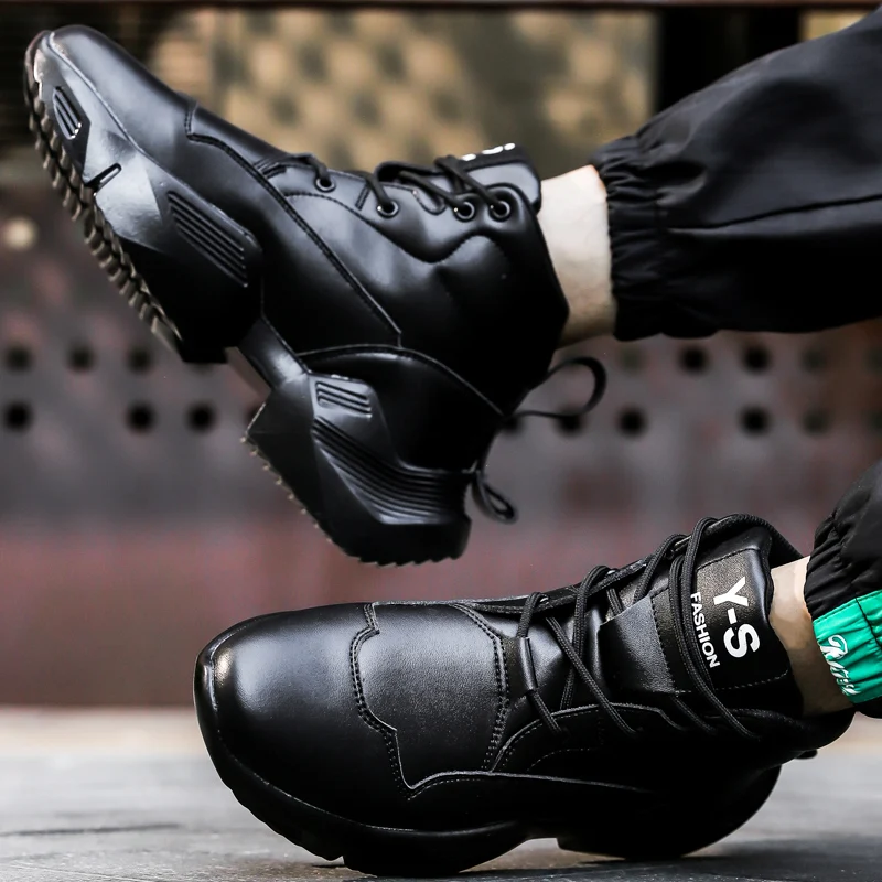 Зимние ботинки для мужчин из воловьей кожи, спилок, теплый мех, плюш ...