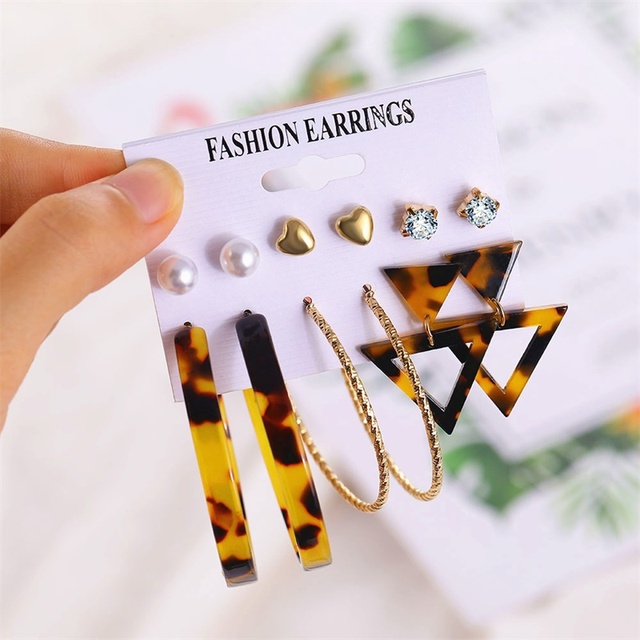 Gold Color Big Circle Hoop Earrings Set for Women Vintage Steampunk Ear Clip Wedding Party Jewelry Gift 2019 Wholesale
