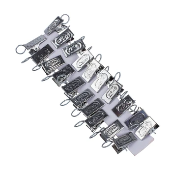 

20 Pcs Metal Silver Tone Sprung Curtain Drapery Clips w 7/16" Round Hook