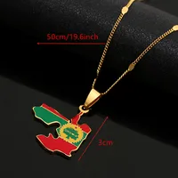 Stainless Steel Oromia Map Pendant Necklace Gold Color Oromo Map Chain Jewelry Gifts 2