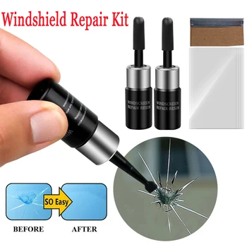 

Car Windshield Repair Tool Window Glass Fillers Adhesives Sealants Curing Glue Auto Glass Scratch Crack Restore Kit 2pcs