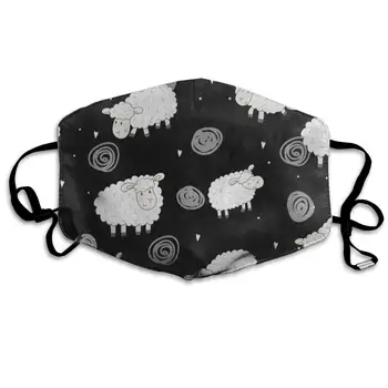 

Unique Mask Reusable Anti Dust Face Mouth Cover Funny Sheep Animal Black Mask Warm Windproof