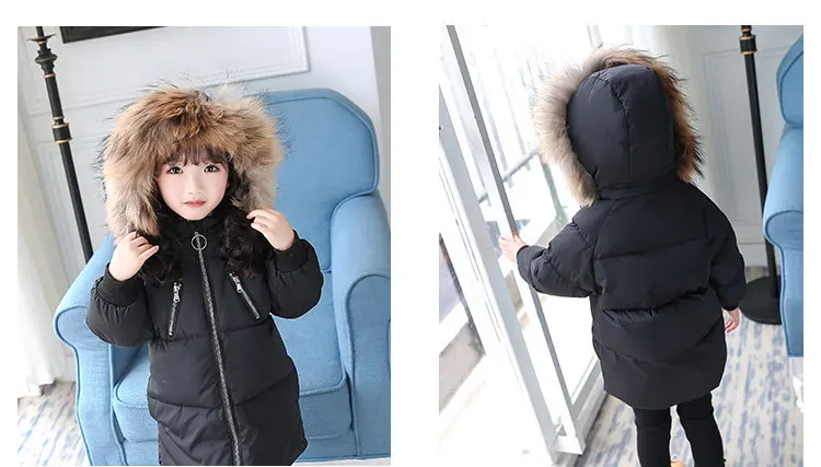 Г. Теплая зимняя куртка детское пуховое пальто с меховым воротником, верхняя одежда с капюшоном зимняя одежда детская парка для мальчиков и девочек, одежда