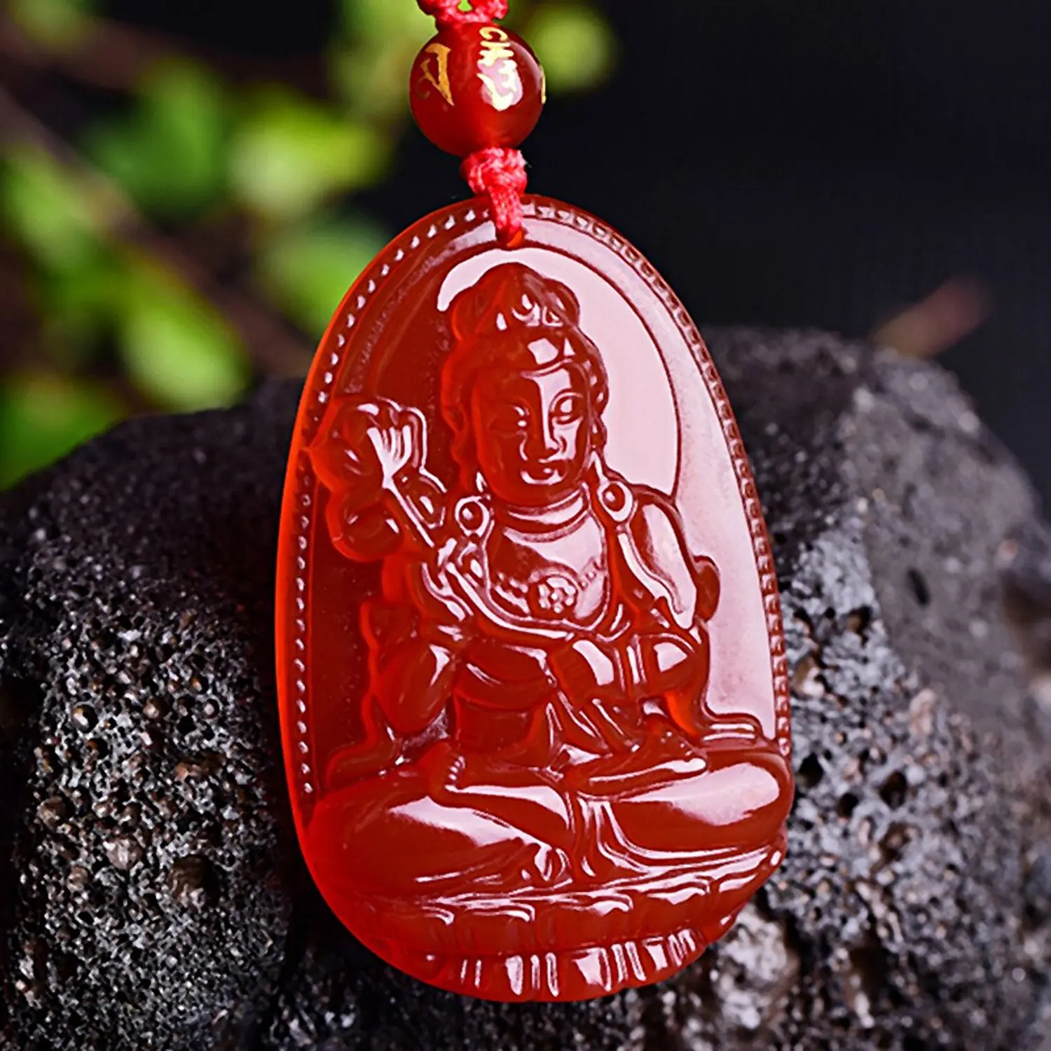 LETSFUN Fine Jewelry C1lint Будда кулон ожерелье Бодхисаттва амулет-Талисман из агата драгоценный камень красный зеленый