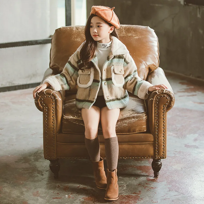 

Girls Childrenswear 2018 New Style Winter Big Boy Korean-style Coat Children Western Style Duffle Coat Students Fashionable Tops