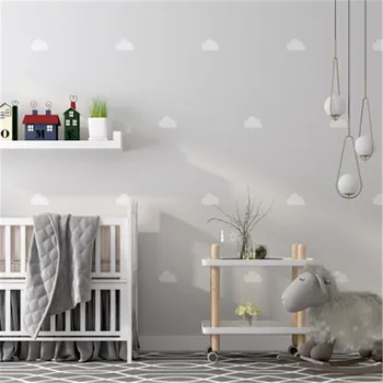 

Simplicity Blue Sky White Cloud Wallpaper Roll For Children's Room Boys Girls Room Bedroom Background Wall Paper 53cmx10m