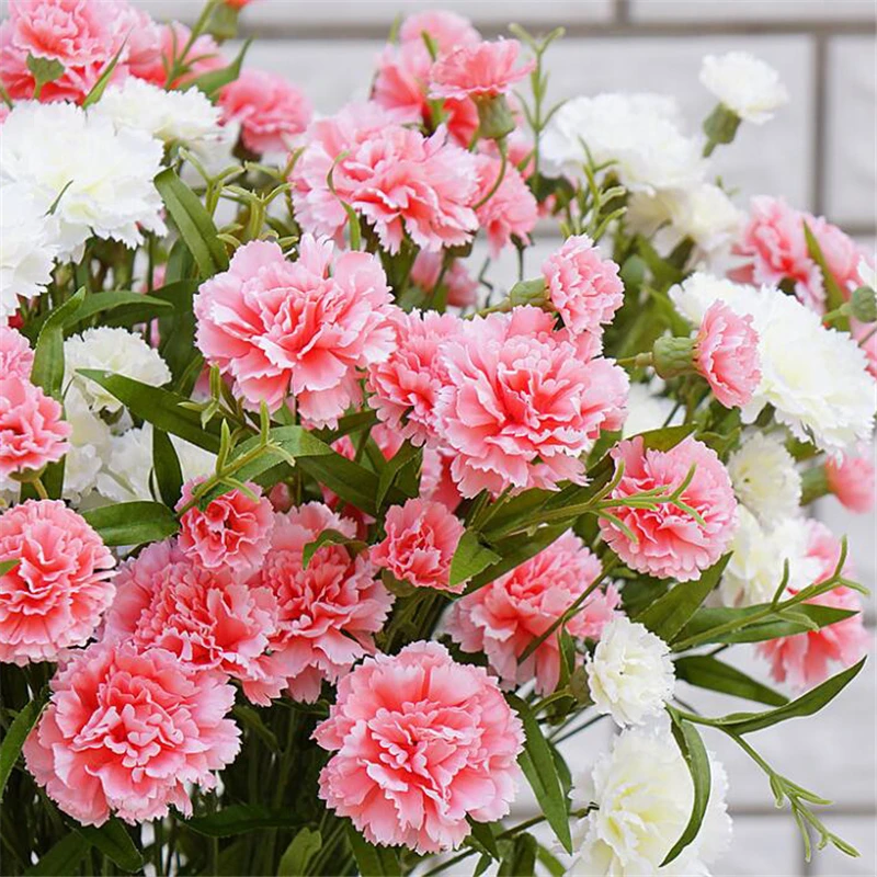 

1pcs High quallity fidelity carnation silk Artificial Flower real touch for Home Bouquets decor Mother Teacher' s Day Flowers