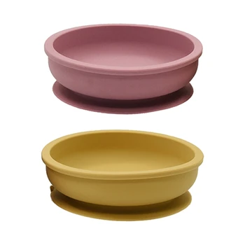 

Baby Silicone Suction Cup Bowl Non-Slip Learning Feeding Dinnerware Sucker Dishes Plate Tableware