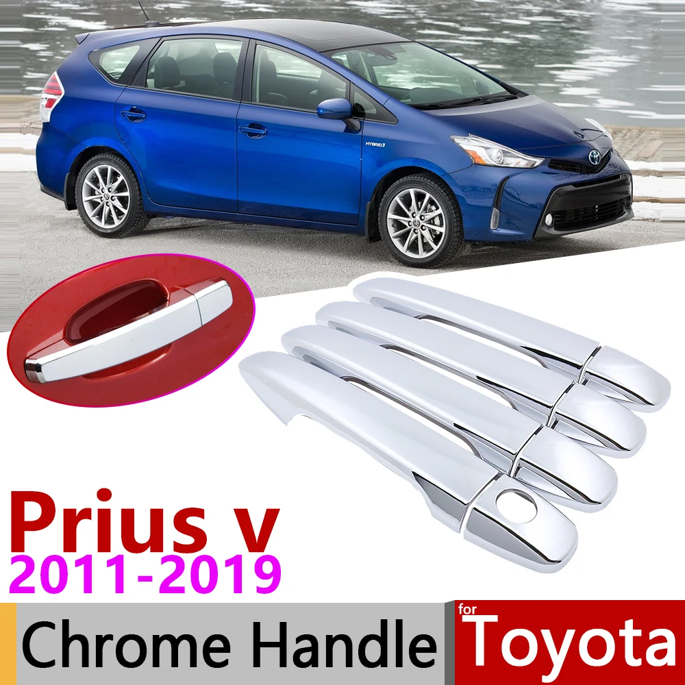 Для Toyota Grand Prius+ v Prius α Wagon ZVW40 ZVW41 40 2011~ хромированные дверные ручки крышки наклейки на автомобиль отделка набор