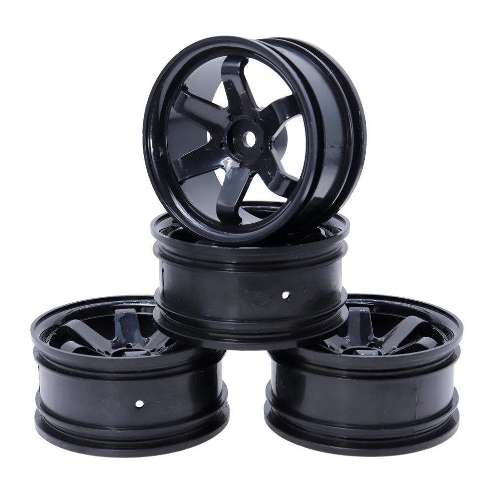

4PCS Plastic 1.9 Inches Wheel Rims Hub 6 Spoke for 1/10 RC On Road Car HPI HSP Traxxas TRX4 RC4WD D90 Axial SCX10 Tires Replace