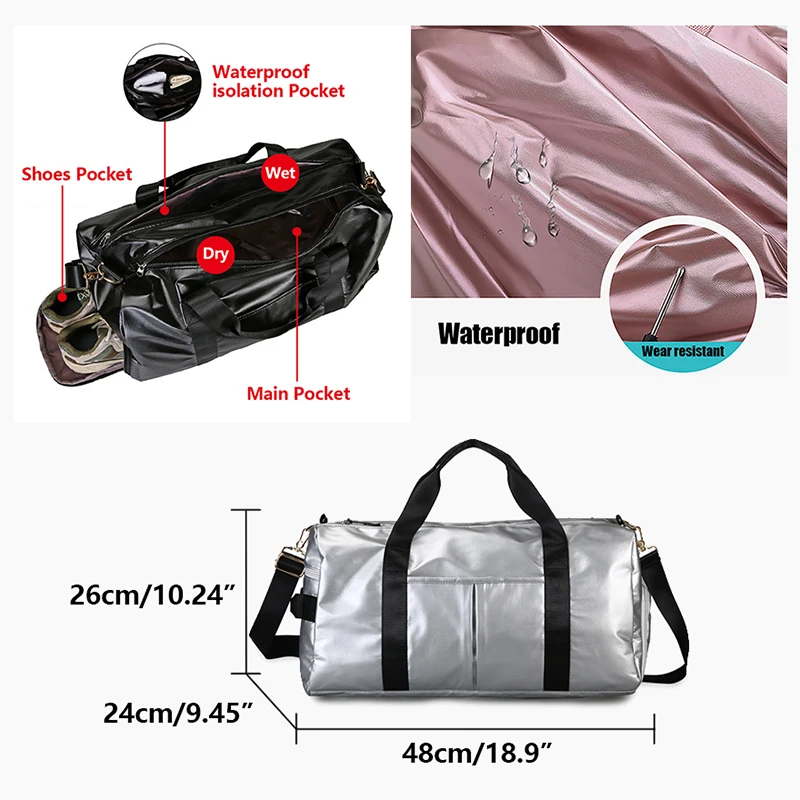 Women Gym Bag Sports Multi-function Bag Men Ladies Training Travel Handbag Fitness Shoulder Crossbody Gym Bags Women
