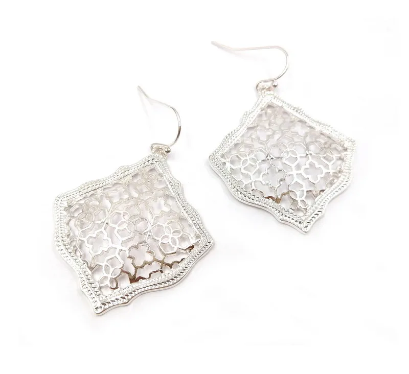 silver earring Новая мода квадратный воздушный змей длинный подвес-кисточка ожерелье для женщин - Окраска металла: silver earring