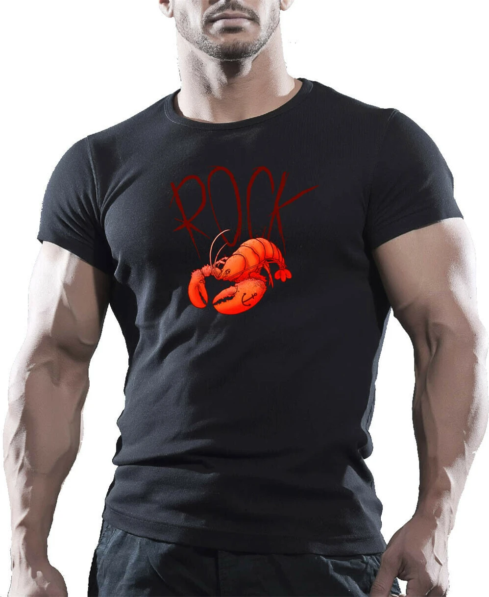 Мужская летняя футболка с принтом Lobster Rock британского моря | одежда