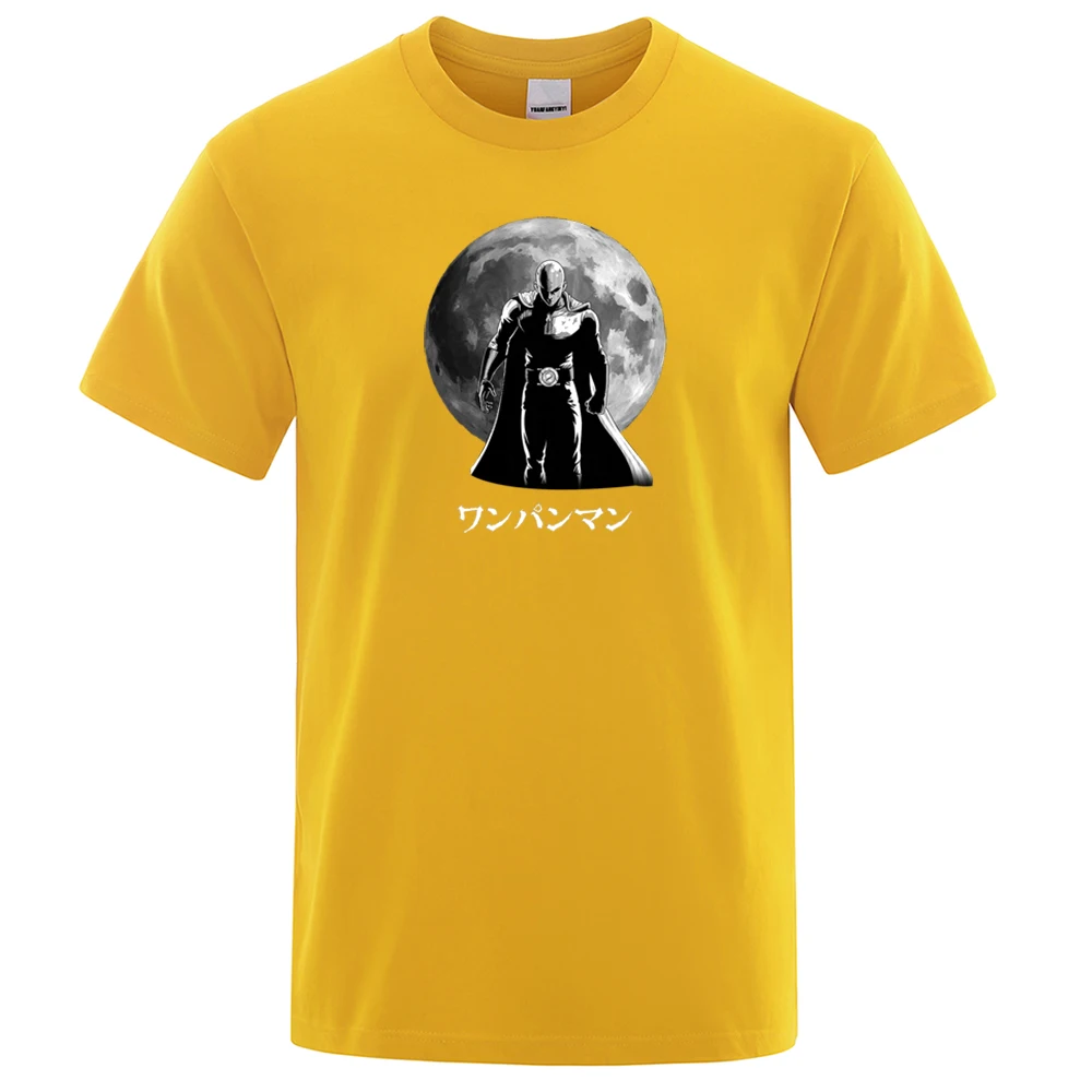 Модная аниме футболка японские топы Харадзюку One Punch Man Сайтама Футболка мужская